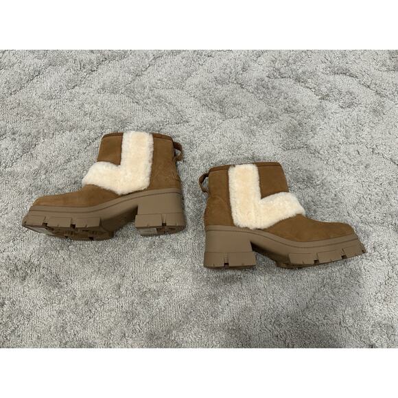 UGG Brooklyn Sunburst Platform Boots Women's Chestnut Suede US 12 - Picture 5 of 10